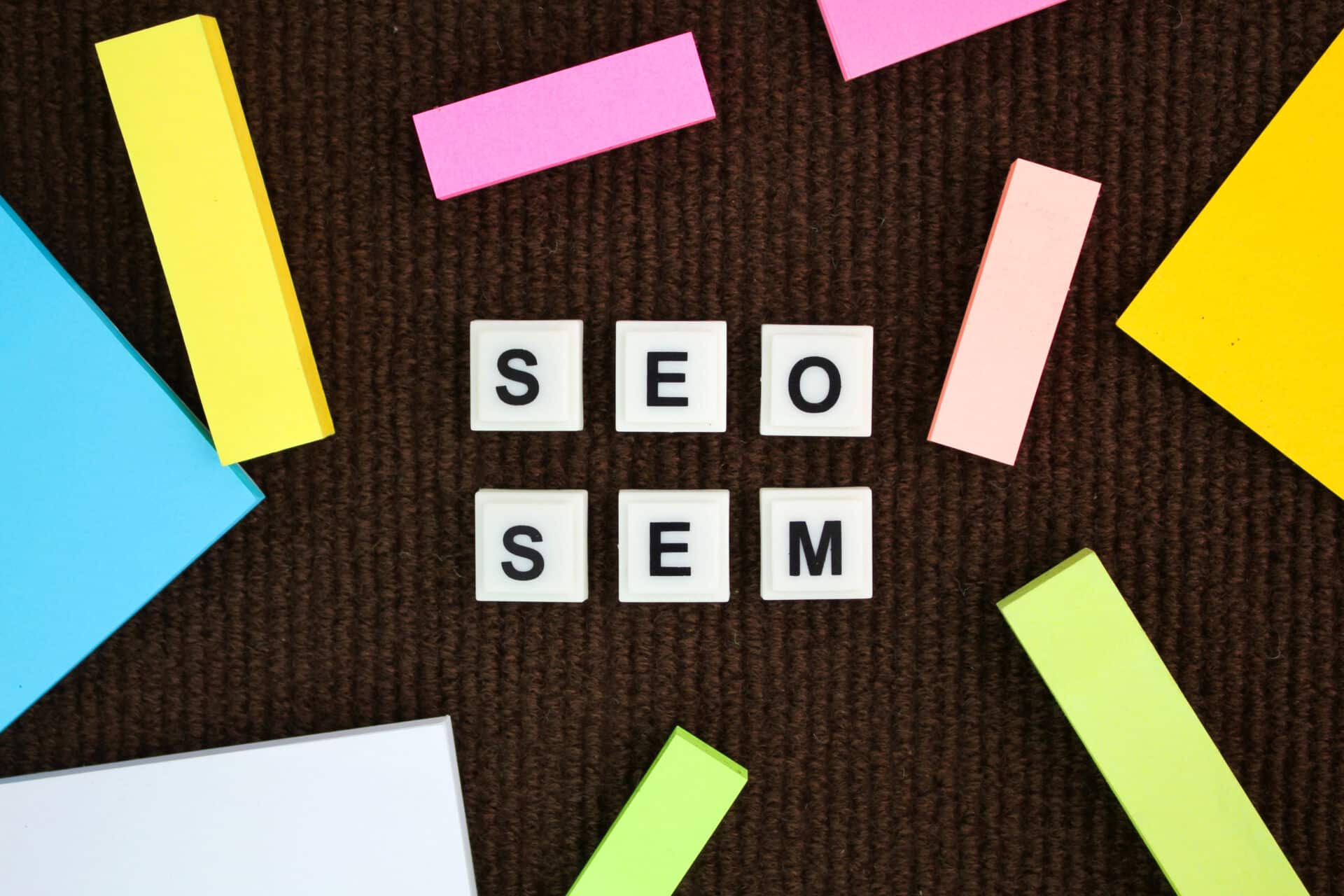 alphabet letters with seo semconcept search engine optimization search engine matketing SEO vs. SEM: ¿Cuál es la mejor estrategia para tu Startup?