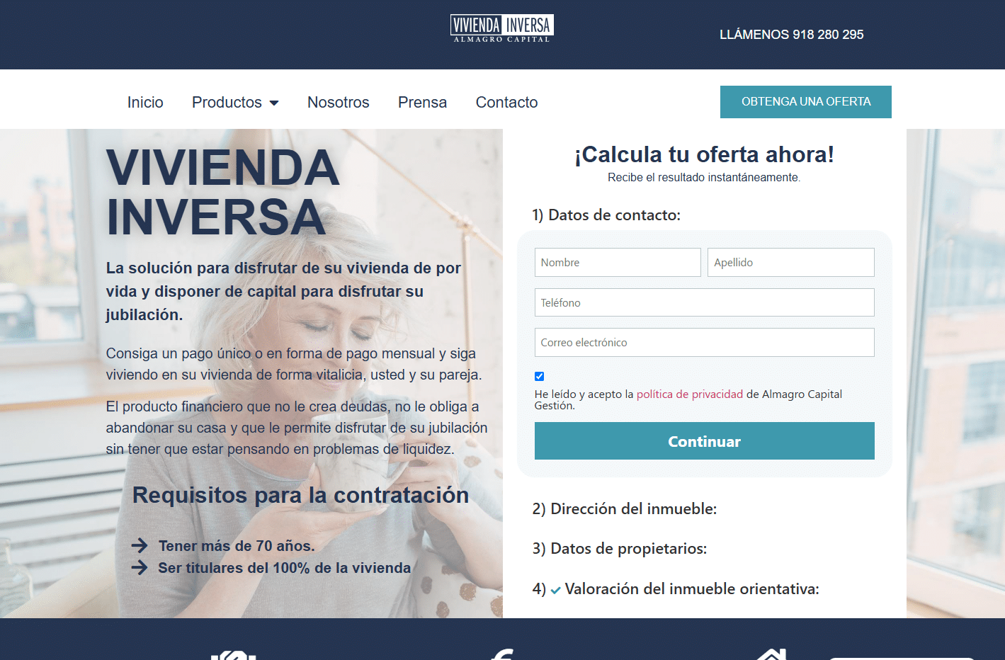 viviendainversa antes Vivienda Inversa (Almagro Capital) + ROI&CO: Desarrollo de 0 a 100 para mejorar la captación de leads a través de Zoho CRM